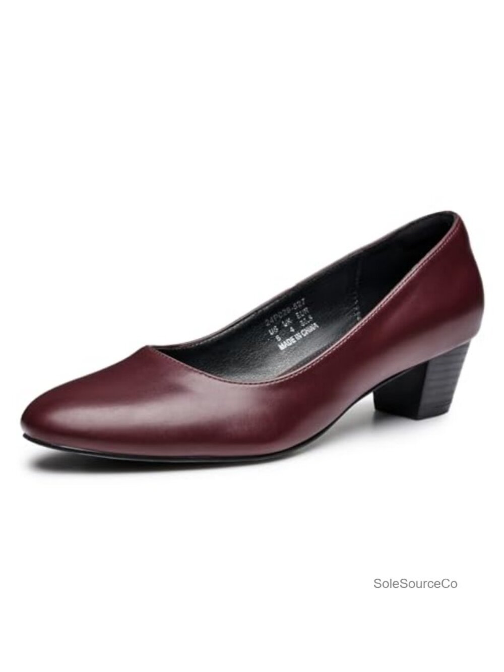 Women's Chunky Block Heels Pumps Comfortable Low Heel Dress Shoes PU Round Toe